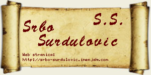 Srbo Surdulović vizit kartica